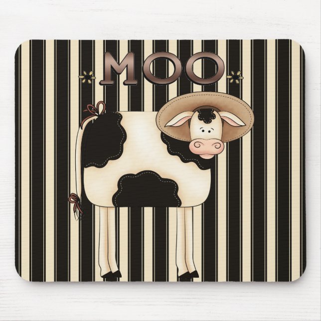 Country Cow Humor Mousepad (Front)