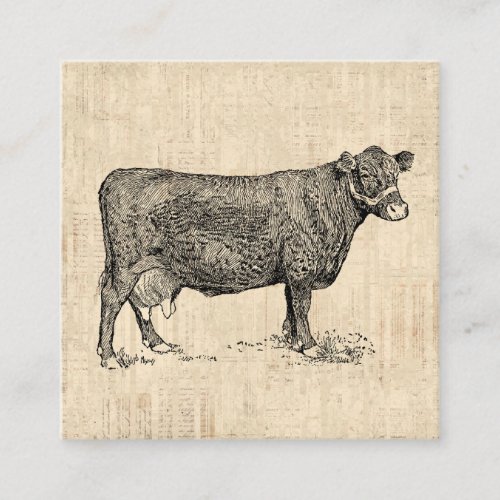 Country Cow Illustrated Art Enclosure Card