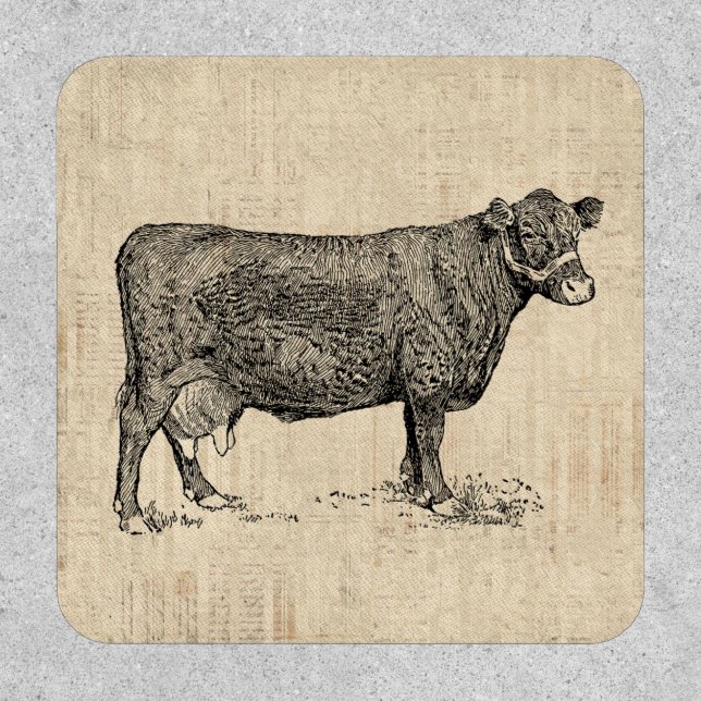 Country Cow Illustrated Art Patch (Front)