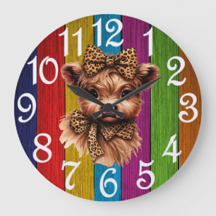 Country Cow Large Clock