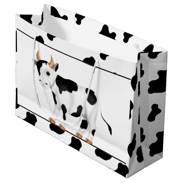 Country Cow large gift bag (Front Angled)