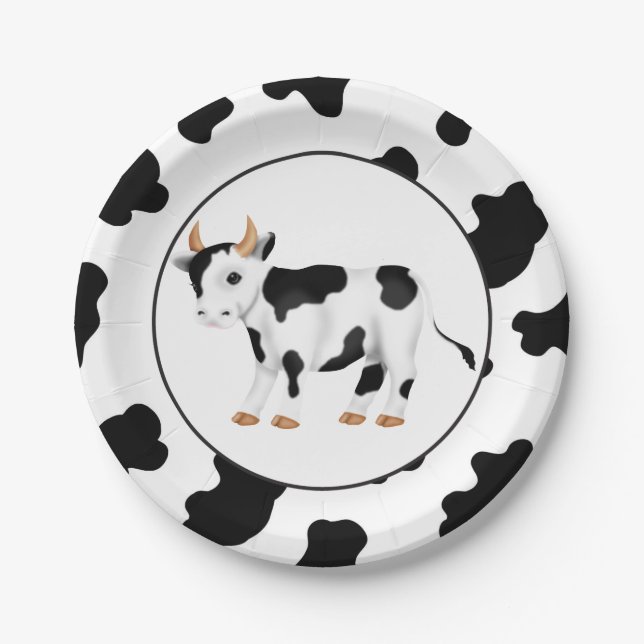 Country cow party paper plate (Front)