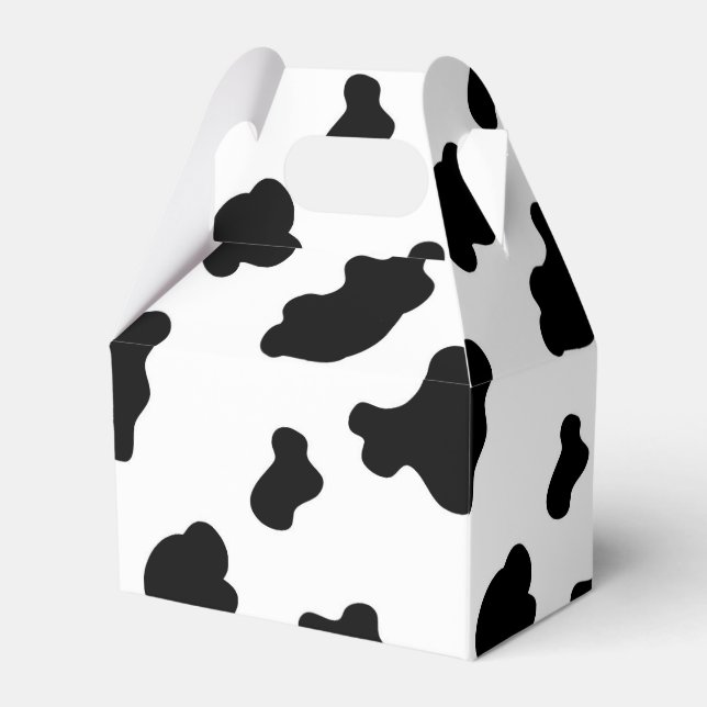 Country cow pattern party favor box (Front Side)