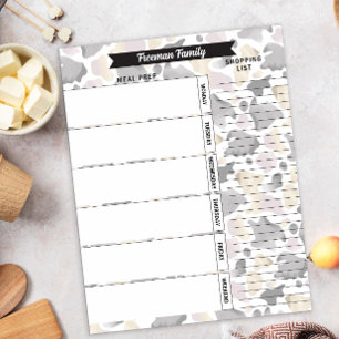 Country Cow Print Meal Planner & Shopping List Notepad