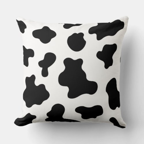 Country Cow Print Throw Pillow