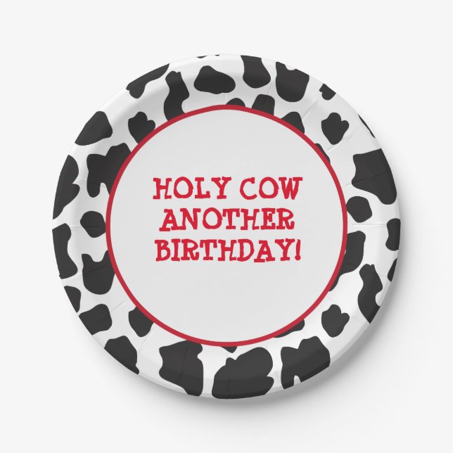 Country Cow Theme Paper Plates (Front)