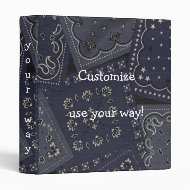 Country Cowboy Blue Bandana Avery Binder (Front/Spine)