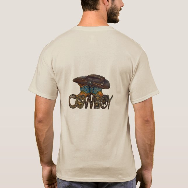 Country Cowboy Boots Hat T-Shirt (Back)