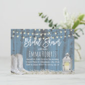 Country Cowboy Boots & Lantern Bridal Shower Invitation (Standing Front)