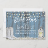 Country Cowboy Boots & Lantern Bridal Shower Invitation (Front)