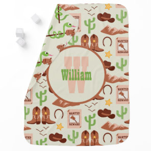 Country Cowboy Boots Stick Horse Desert Western Baby Blanket