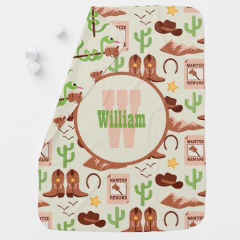 Country Cowboy Boots Stick Horse Desert Western Baby Blanket by LilPartyPlanners at Zazzle