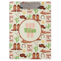 Country Cowboy Boots Stick Horse Desert Western Clipboard
