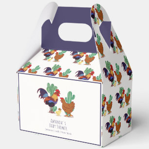 Country Cowboy Cactus Rooster Chicken Baby Shower Favor Boxes
