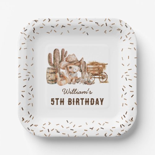 Country Cowboy Kids Birthday Party Paper Plates