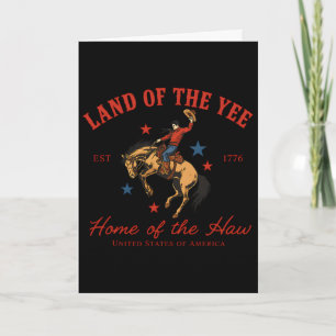 Country Cowboy Rodeo Patriotic Usa Western Land Of Card