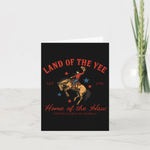 Country Cowboy Rodeo Patriotic Usa Western Land Of Card
