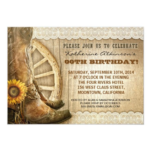 country cowboy style birthday invitations | Zazzle