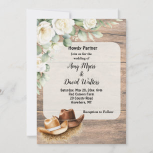 Country Cowboy Western Wedding Invitation
