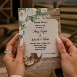 Country Cowboy Western Wedding Invitation