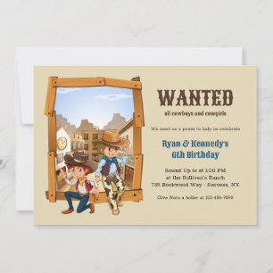 Country Cowboys Birthday Party Invitation