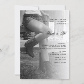 Country Cowgirl and Fence Bridal Shower Invitation
