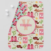 Country Cowgirl Boots Adorable Stick Horse Western Baby Blanket