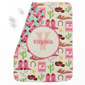 Country Cowgirl Boots Adorable Stick Horse Western Baby Blanket