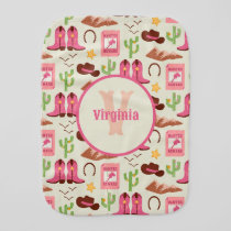 Country Cowgirl Boots Adorable Stick Horse Western Baby Burp Cloth
