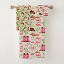 Country Cowgirl Boots Adorable Stick Horse Western Bath Towel Set