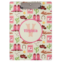 Country Cowgirl Boots Adorable Stick Horse Western Clipboard