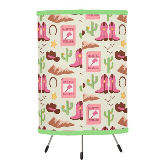 Country Cowgirl Boots Adorable Stick Horse Western Tripod Lamp (Back)