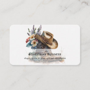 Country Cowgirl Boots Flower Hat Texas Business Card