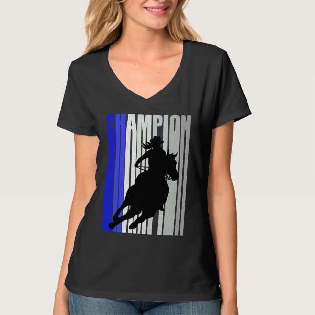 Country Cowgirl Champion Horse Riding Barrel Racin T-Shirt (Front)