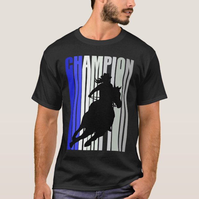Country Cowgirl Champion Horse Riding Barrel Racin T-Shirt (Front)