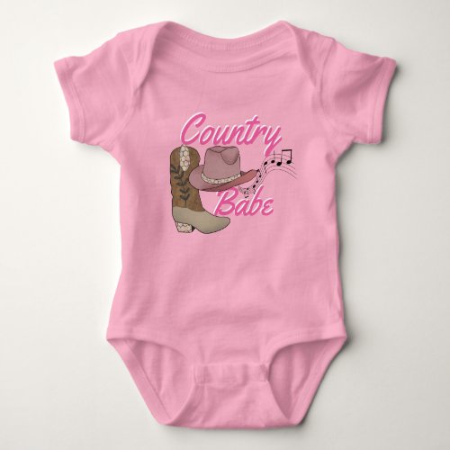 Country Cowgirl Rustic Music Southern Chic Hat Baby Bodysuit