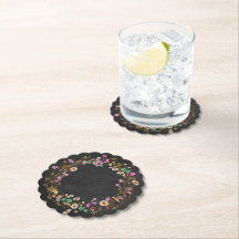 Country Cowgirl Style Floral Wreath Art Motif