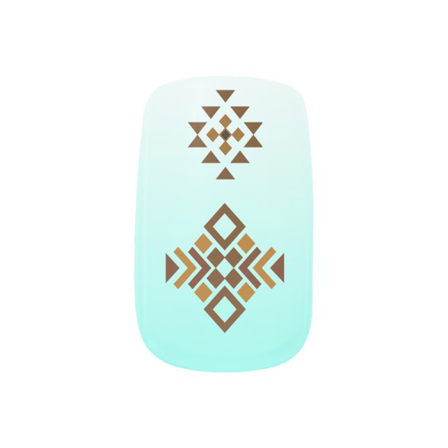 Country cowgirl western nails turquoise ombre  minx nail art (Left Thumb)