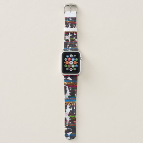 Country Cowhide Santa Fe Stripes Apple Watch Band
