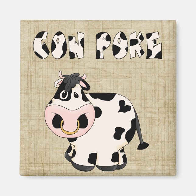 Country Cowpoke Fun Bull Fridge Magnet (Front)