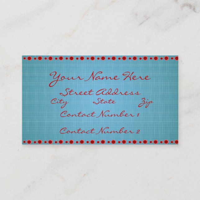Country Cozy Business Card (Front)