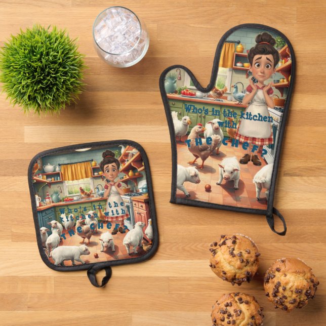 Country Cozy Oven Mitt & Pot Holder Set (Top Down)