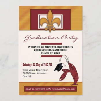 Country Crawfish Graduation Party Invitation by EnchantedBayou at Zazzle