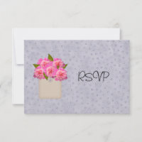 Country Crock Of Peonies Reception RSVP Invitation