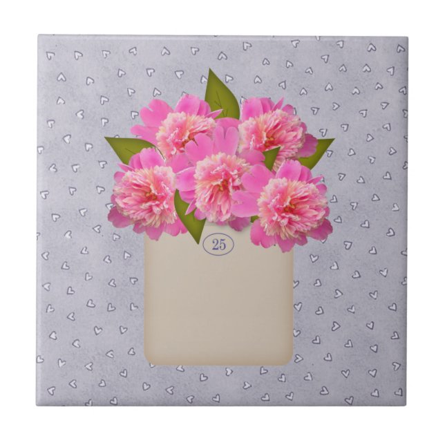 Country Crock Of Peonies Tile (Front)