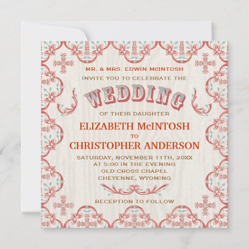 Country Cross Wedding Invitation