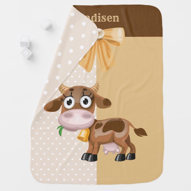 Country Cute Cow Baby Blanket (In Situ)
