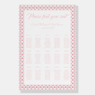 Country Cute Pink Wedding Seating Chart Foam Board