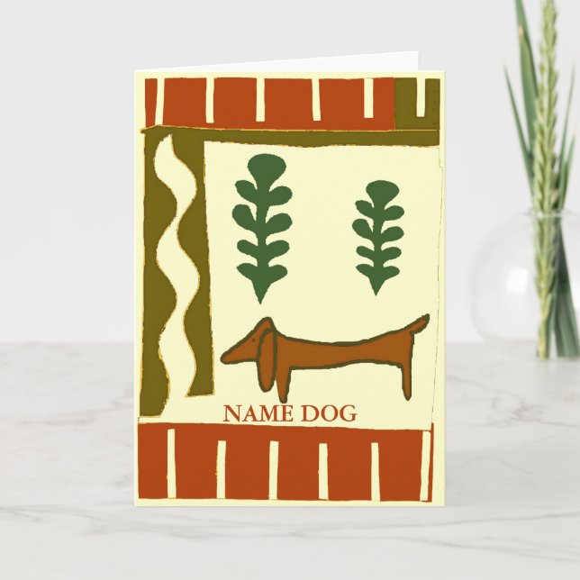 Country Dachshund Greetings, add text Holiday Card (Front)