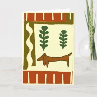 Country Dachshund Greetings Holiday Card